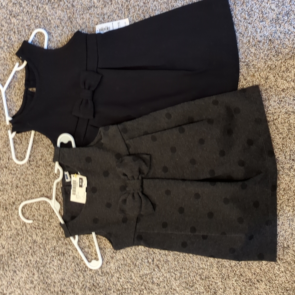 LOT OF TWO Black and Dk Grey Fancy Dresses 2T